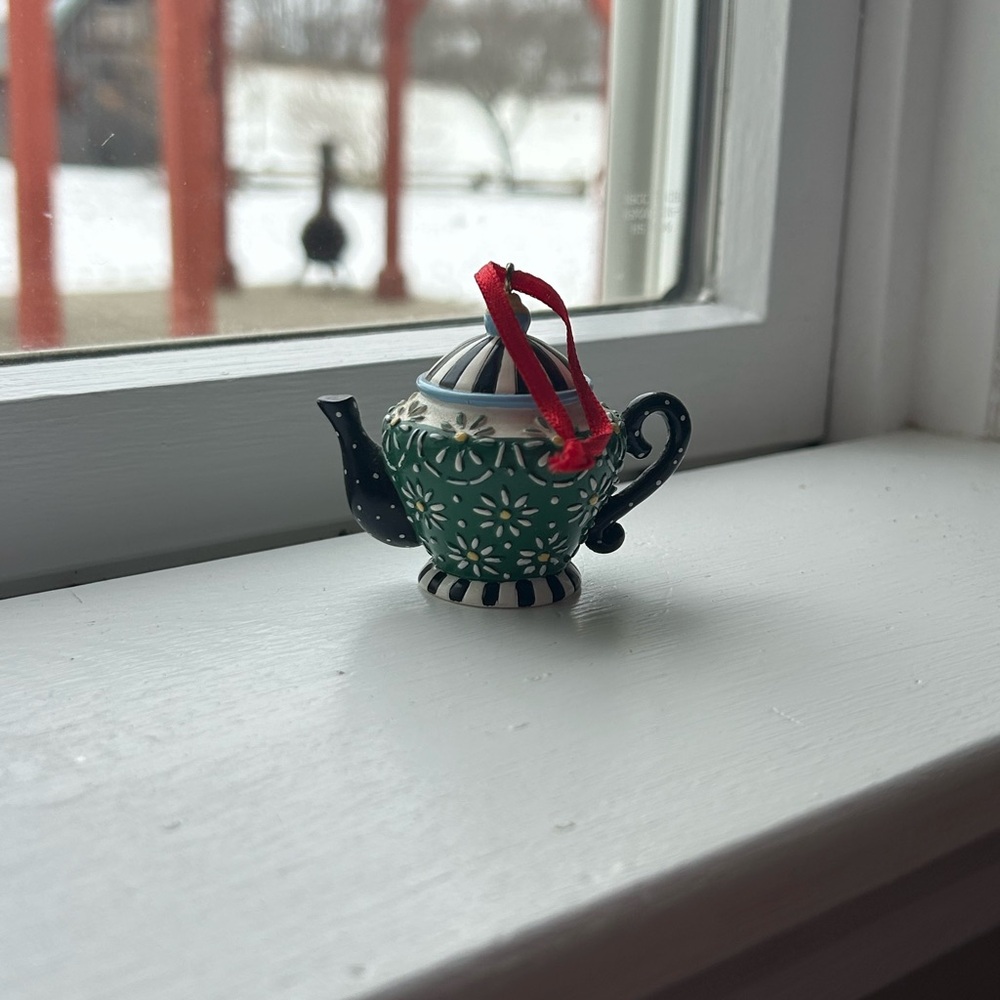 Miniature Green Teapot Ornament